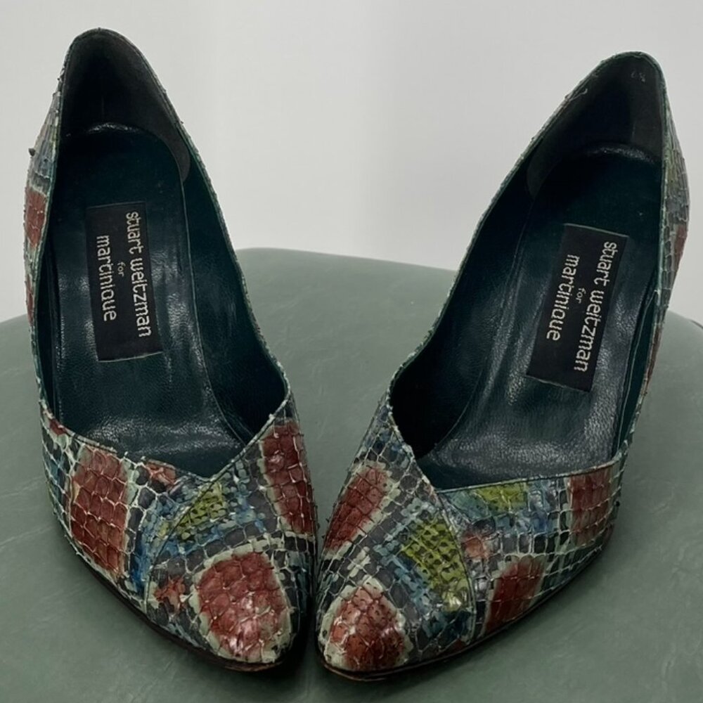 Stuart Weitzman Pumps Alligator Print Vintage Size 6